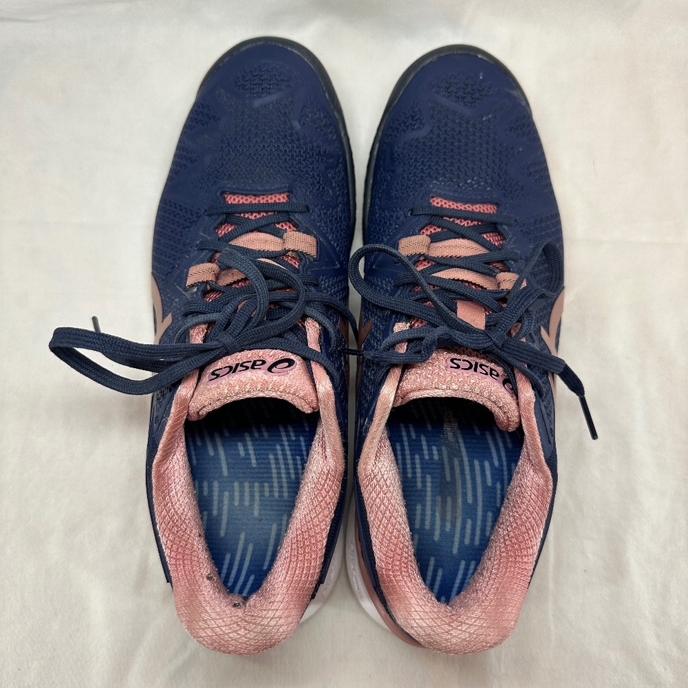 ASICS Tennis Shoes Womens Size 9 Navy Pink Gel-Resolution FlyteFoam 1042A072